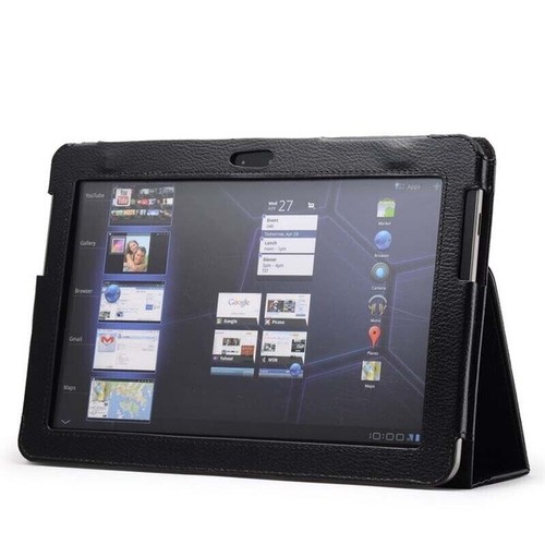 Black flip leather case - black,